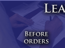 Before receiving orders